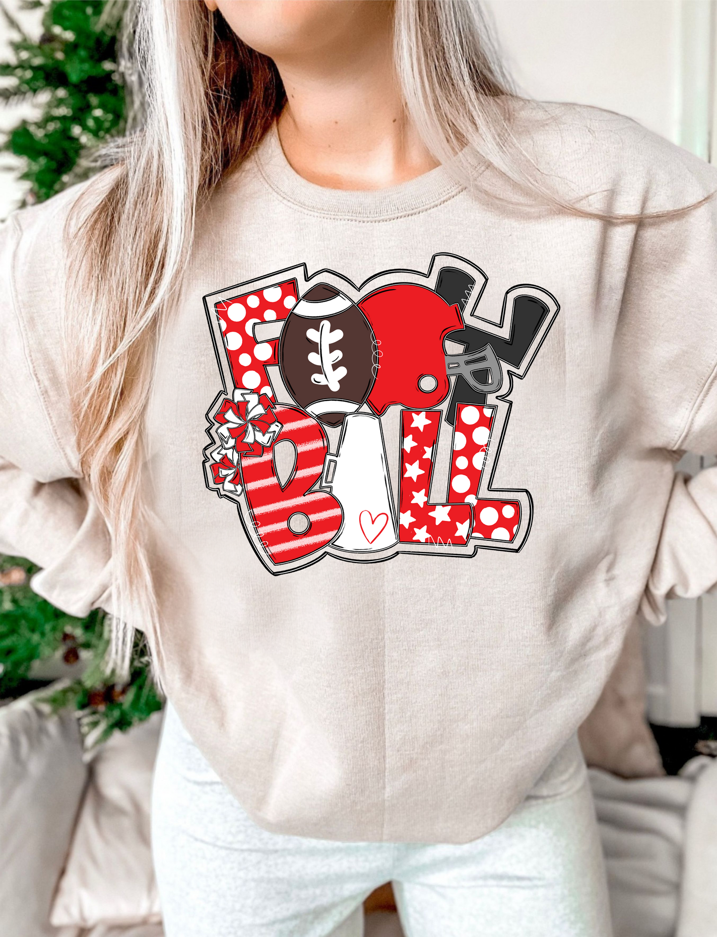 Football Word Art DTF Transfer Design Bev