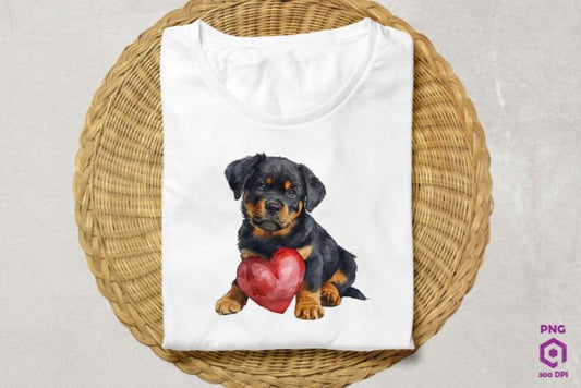 ROTTWEILER GIVING HEART DTF Transfer Design