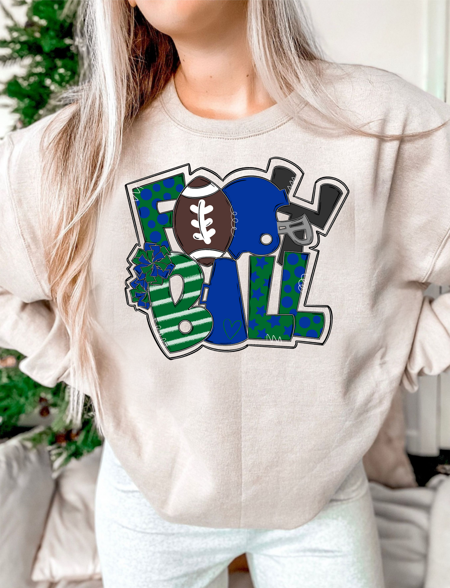 Football Word Art DTF Transfer Design Bev