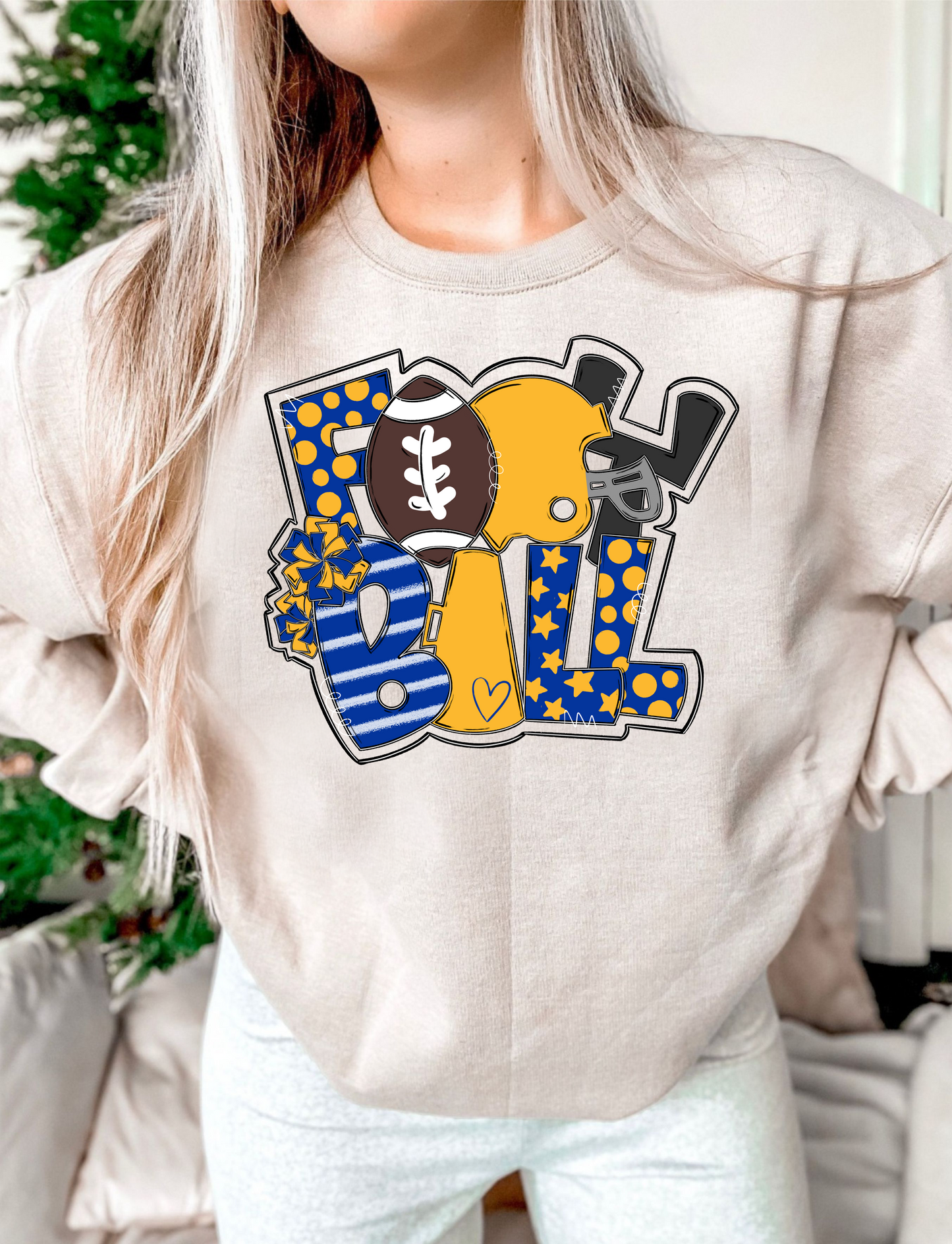 Football Word Art DTF Transfer Design Bev