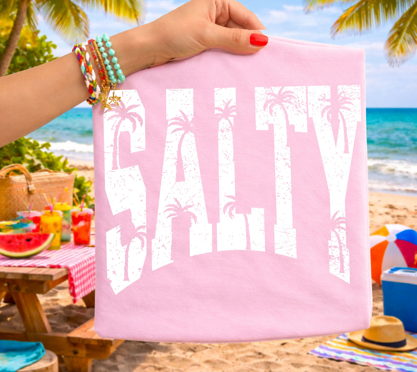 Salty white grunge DTF Transfer Design