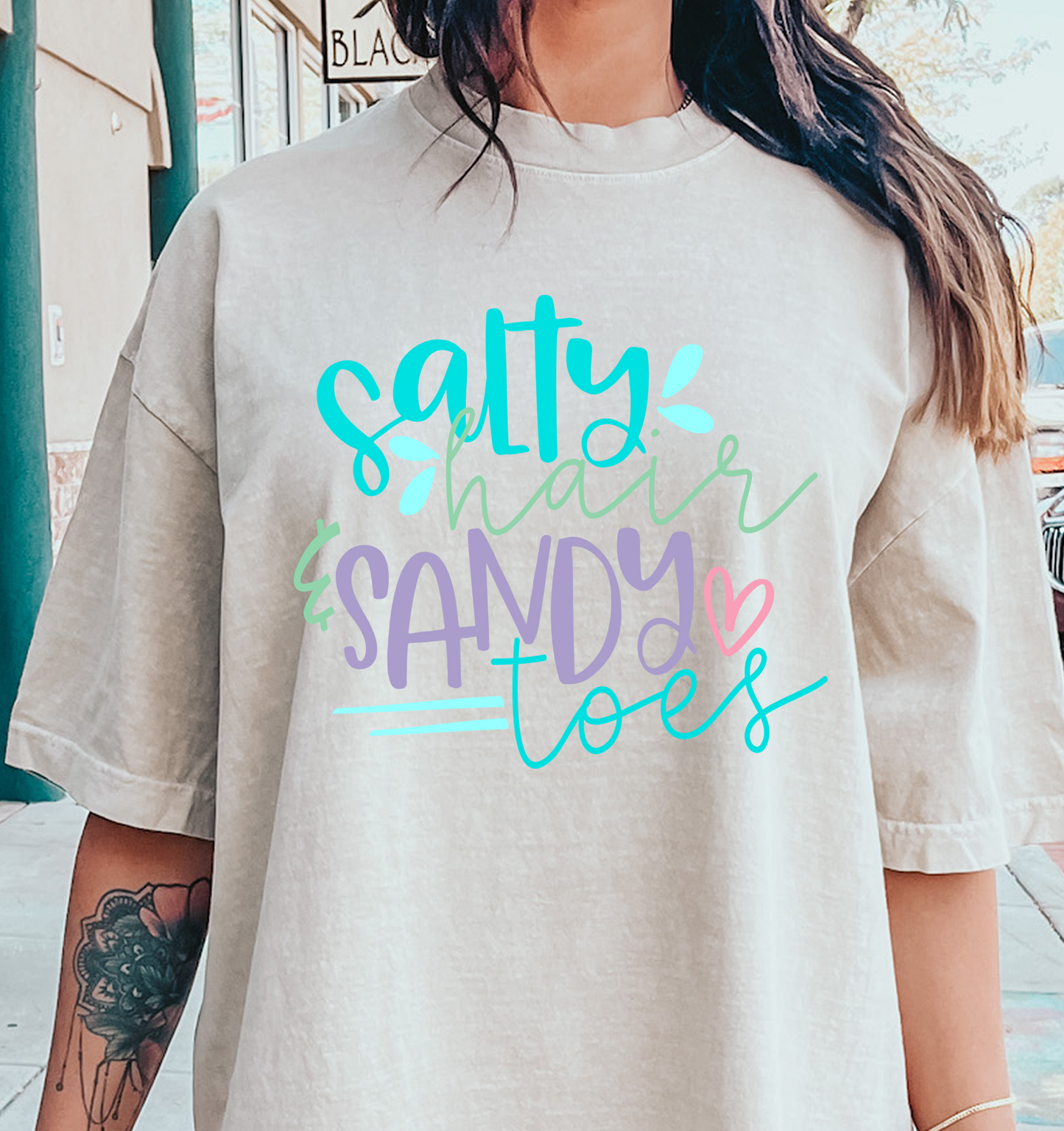 Salty Hair And Sandy Toes DTF Transfer Design