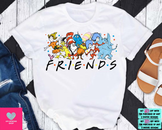 SEUSS FRIENDS DTF Transfer Design