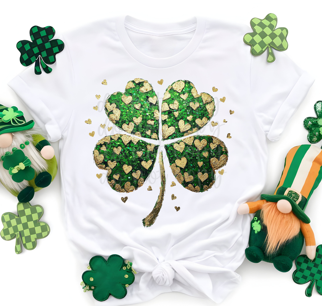 Faux Glitter Shamrock DTF Transfer Design