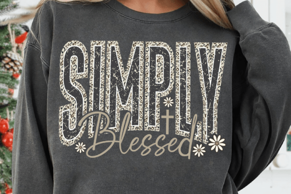 Simply Blessed camo DTF Transfer Design