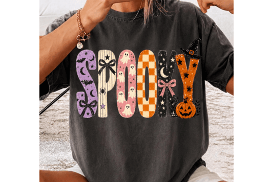 Spooky Retro Checkered Leopard Print DTF Transfer Design