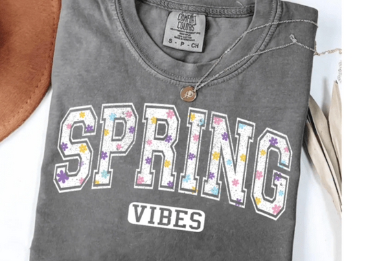 Spring Vibes flowers DTF Transfer Design