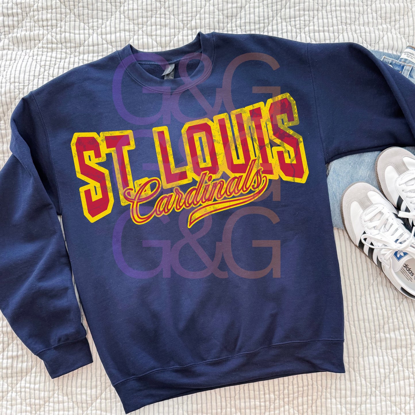 St. Louis Cardinals Red & Yellow DTF Transfer Design
