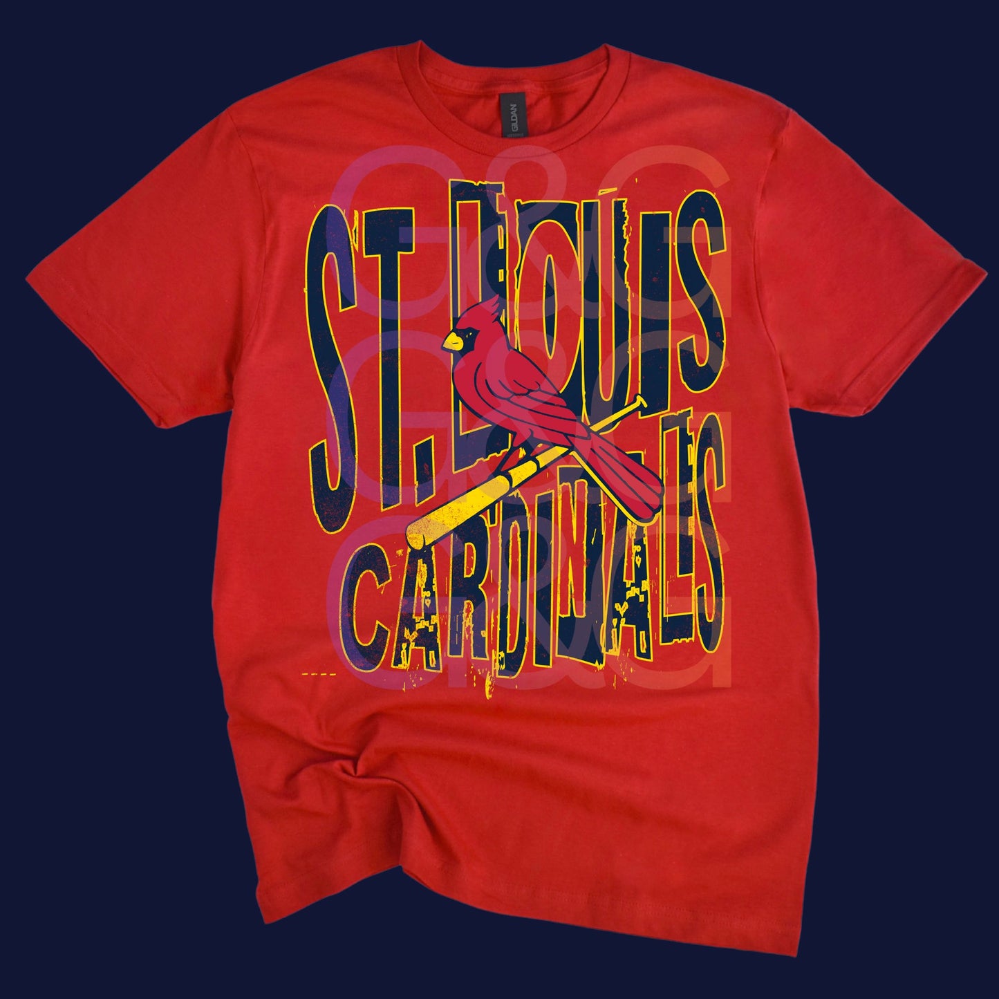 St. Louis Cardinals bird and bat DTF Transfer Design