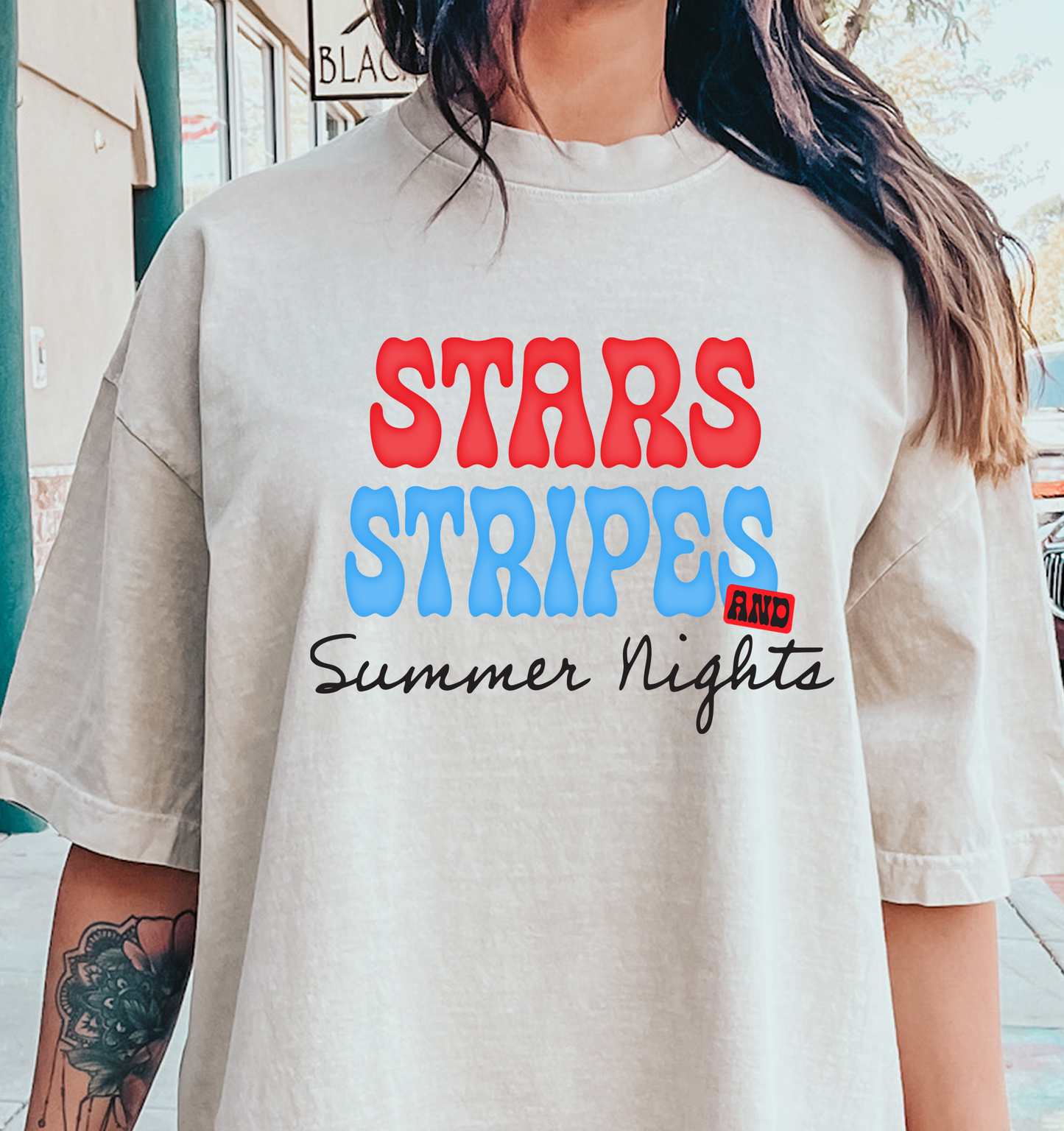 Stars, Stripes, & Summer Nights1 DTF Transfer Design