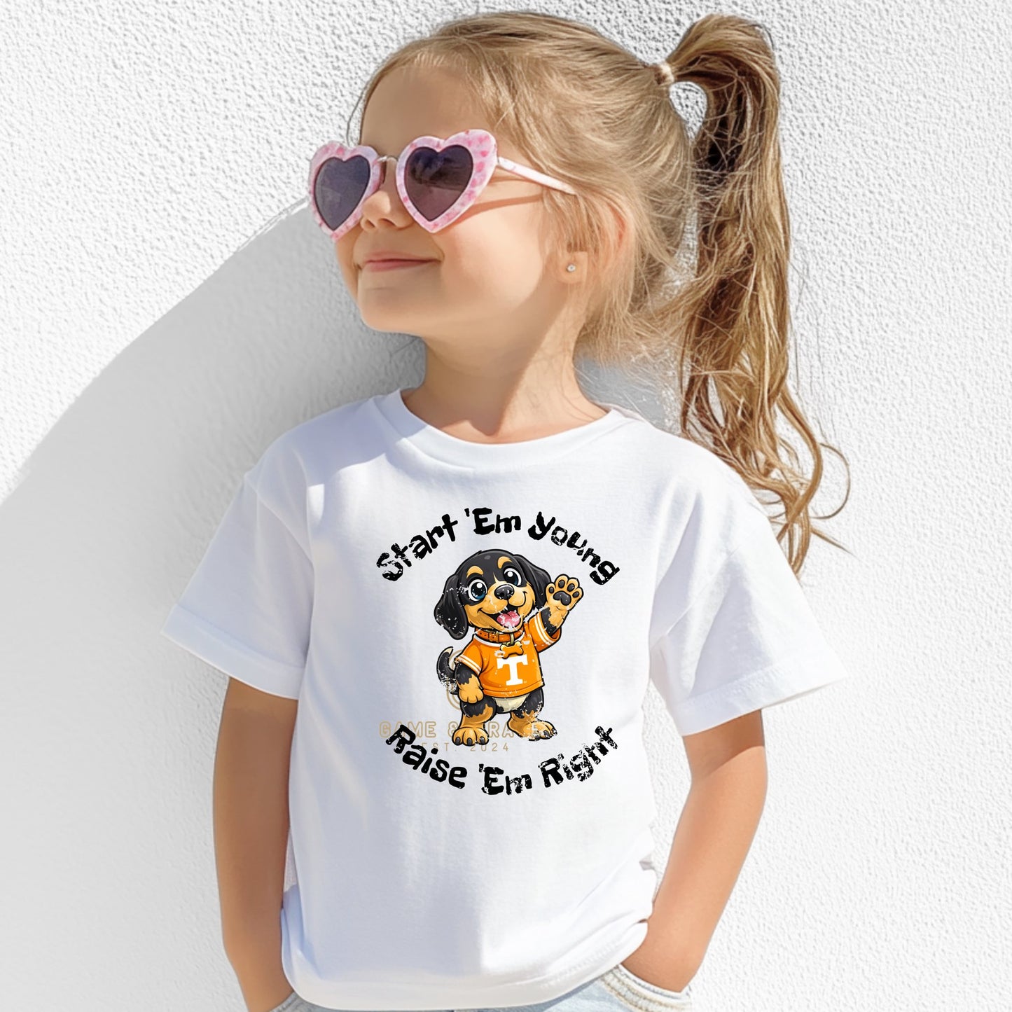 Start 'Em Young Raise 'Em Right Vol DTF Transfer Design