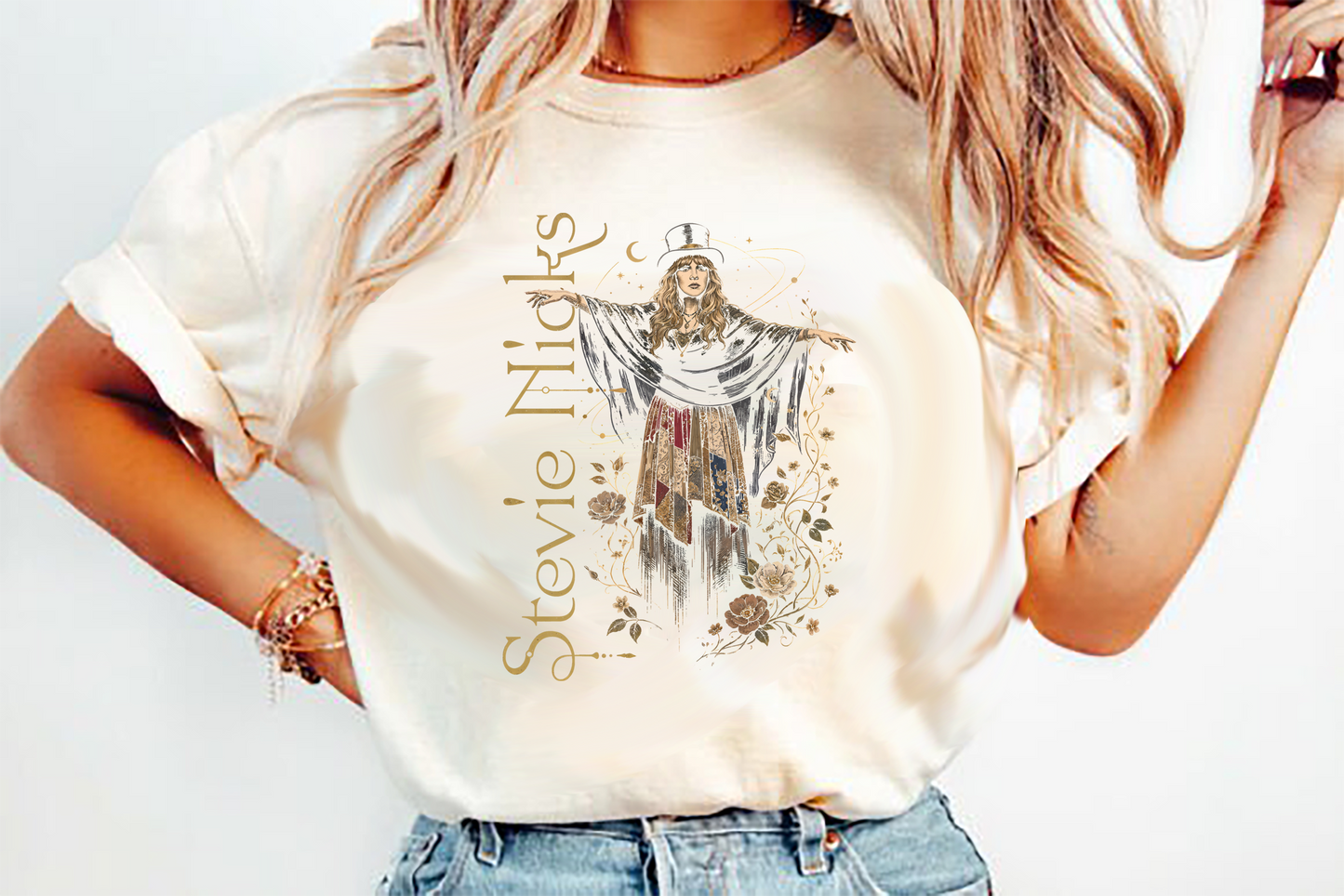 Stevie Nicks witch Halftone DTF Transfer Design