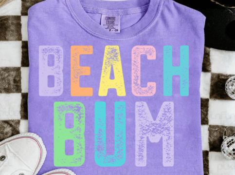 Beach Bum DTF Transfer Design