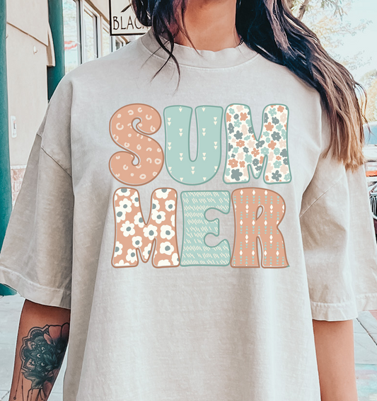 Summer pastel stacked DTF Transfer Design