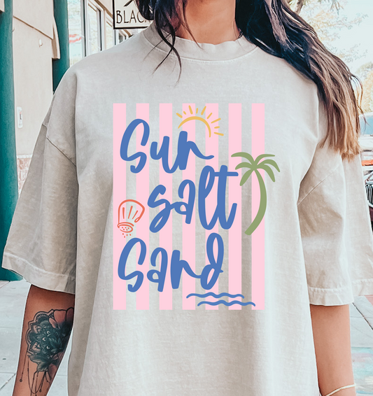 Sun Salt Sand stripes DTF Transfer Design