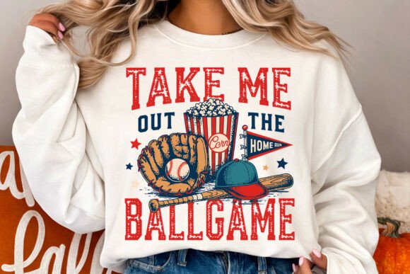 Take Me Out The Ballgame baseball DTF Transfer Design