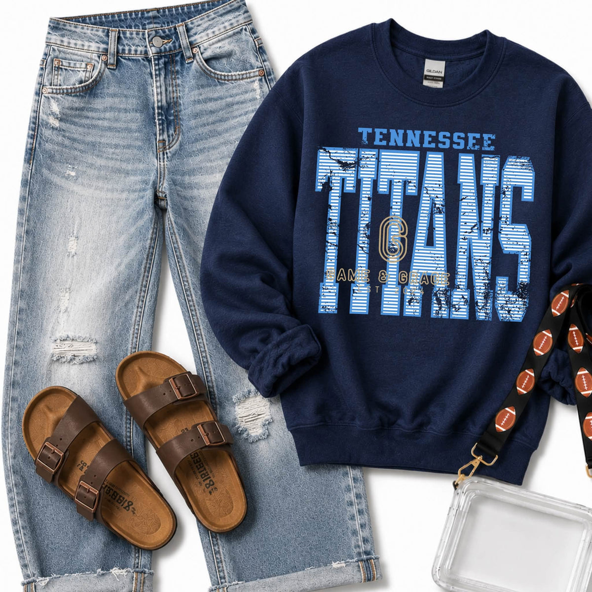 Mascot Football Stripes DTF Transfer