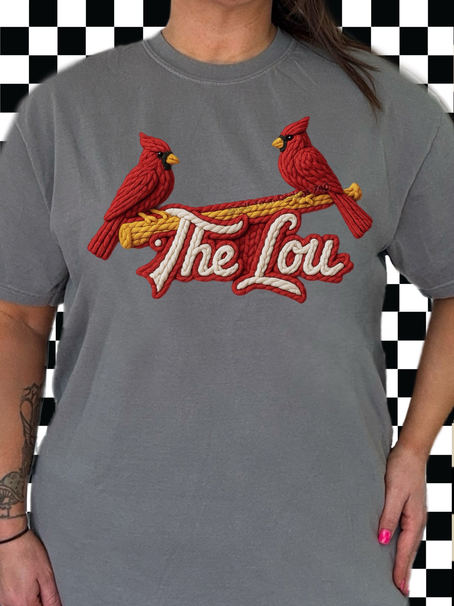 The Lou embroidery DTF Transfer Design