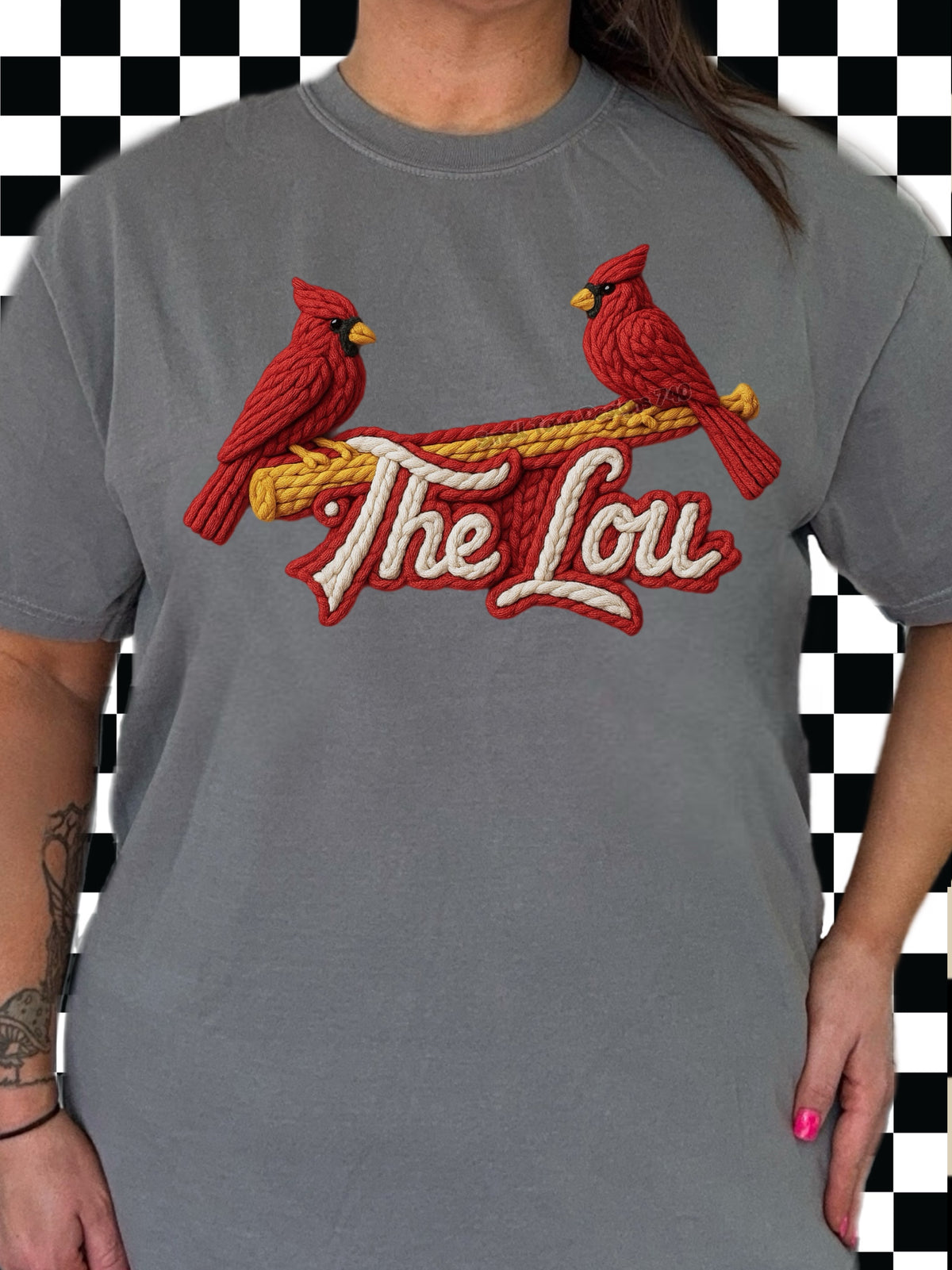 The Lou embroidery DTF Transfer Design