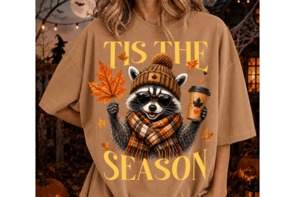 Tis the Season Raccoon_ DTF Transfer Design