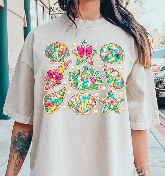 Tropical Shell Cuties SEA FISH DTF Transfer Design