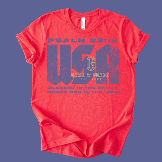USA Psalm 33:12 DTF Transfer Design
