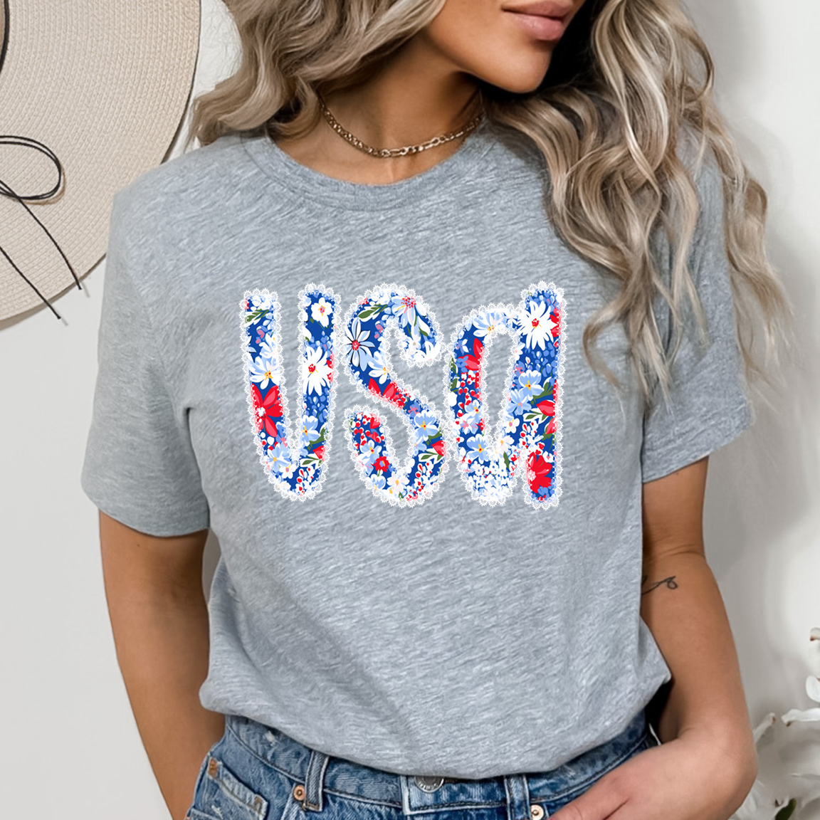 USA floral Lace 2 DTF Transfer design (Copy)