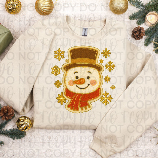 Chenille Patch Snowman DTF Transfer Design SS
