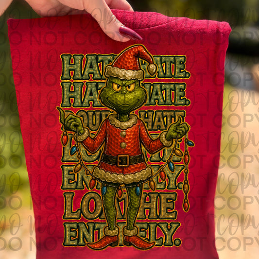 Hate. Hate. Hate. Hate. Double Hate. Loathe Entirely, Loathe Entirely DTF Transfer Design SS