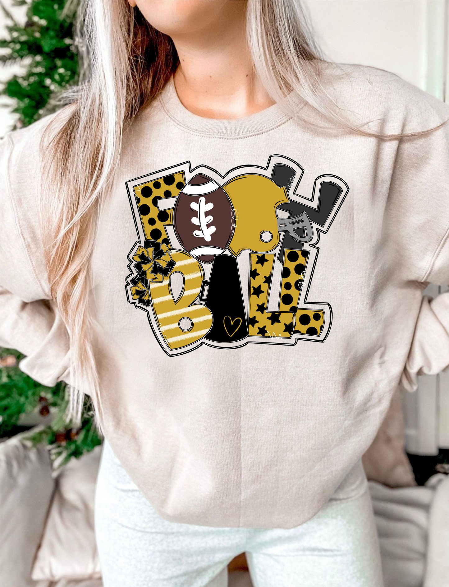 Football Word Art DTF Transfer Design Bev