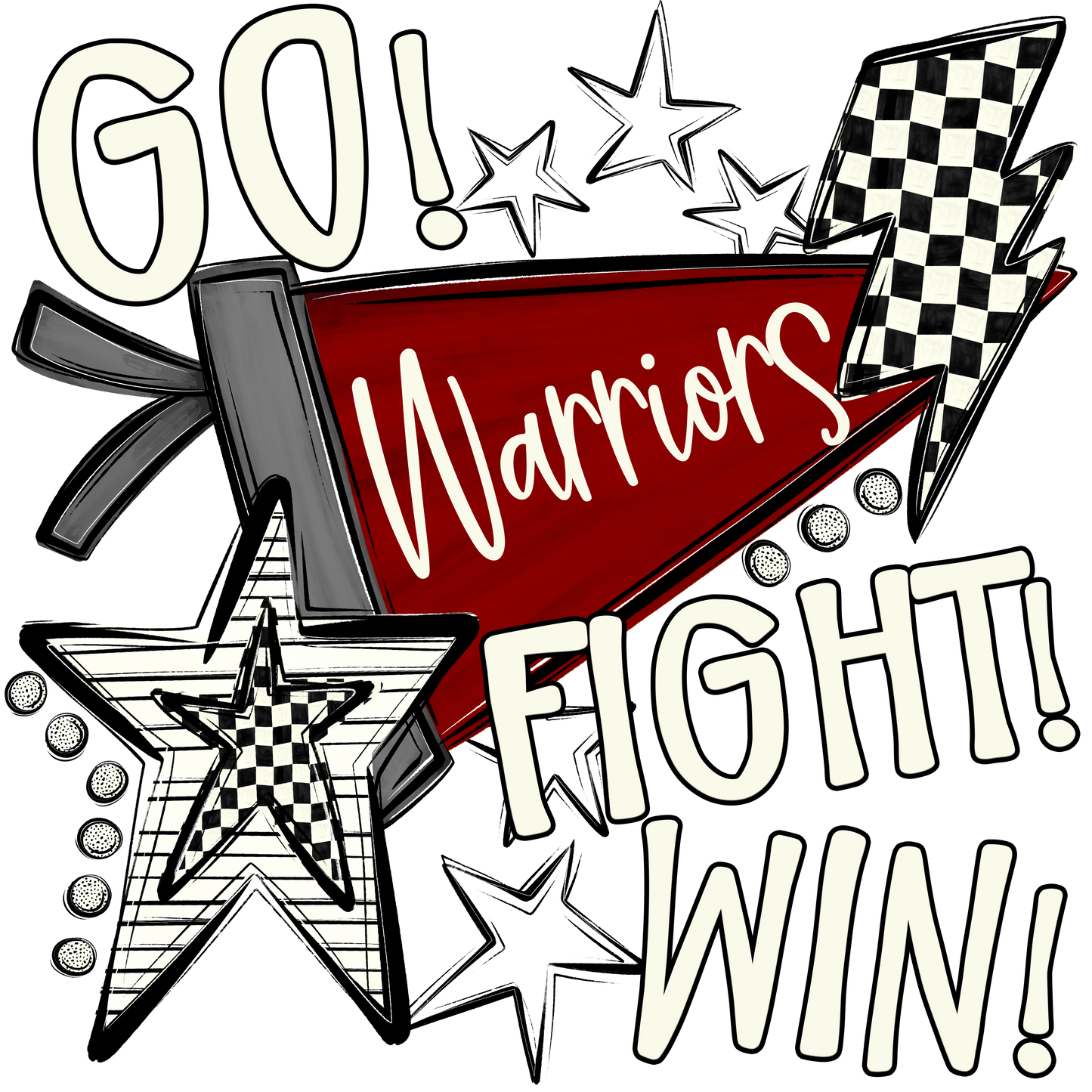 Go Fight Win Mascots DTF Transfer Design
