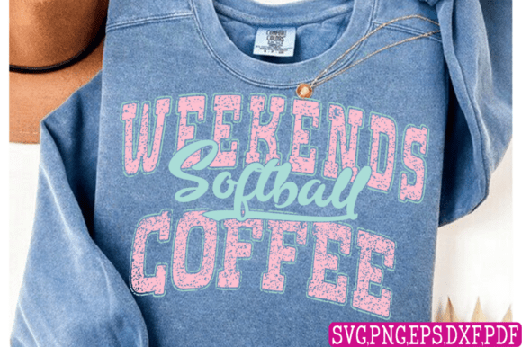 Weekends Coffee Softball DTF Transfer Design