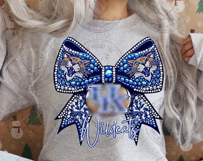 Wildcats UK cheer bow DTF Transfer Design