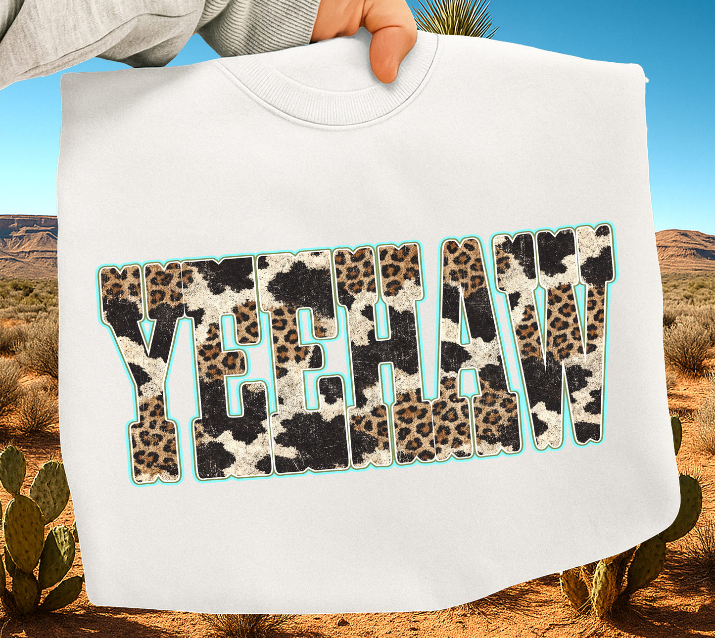 YEEHAW LEOPARD WESTERN  DTF Transfer Design