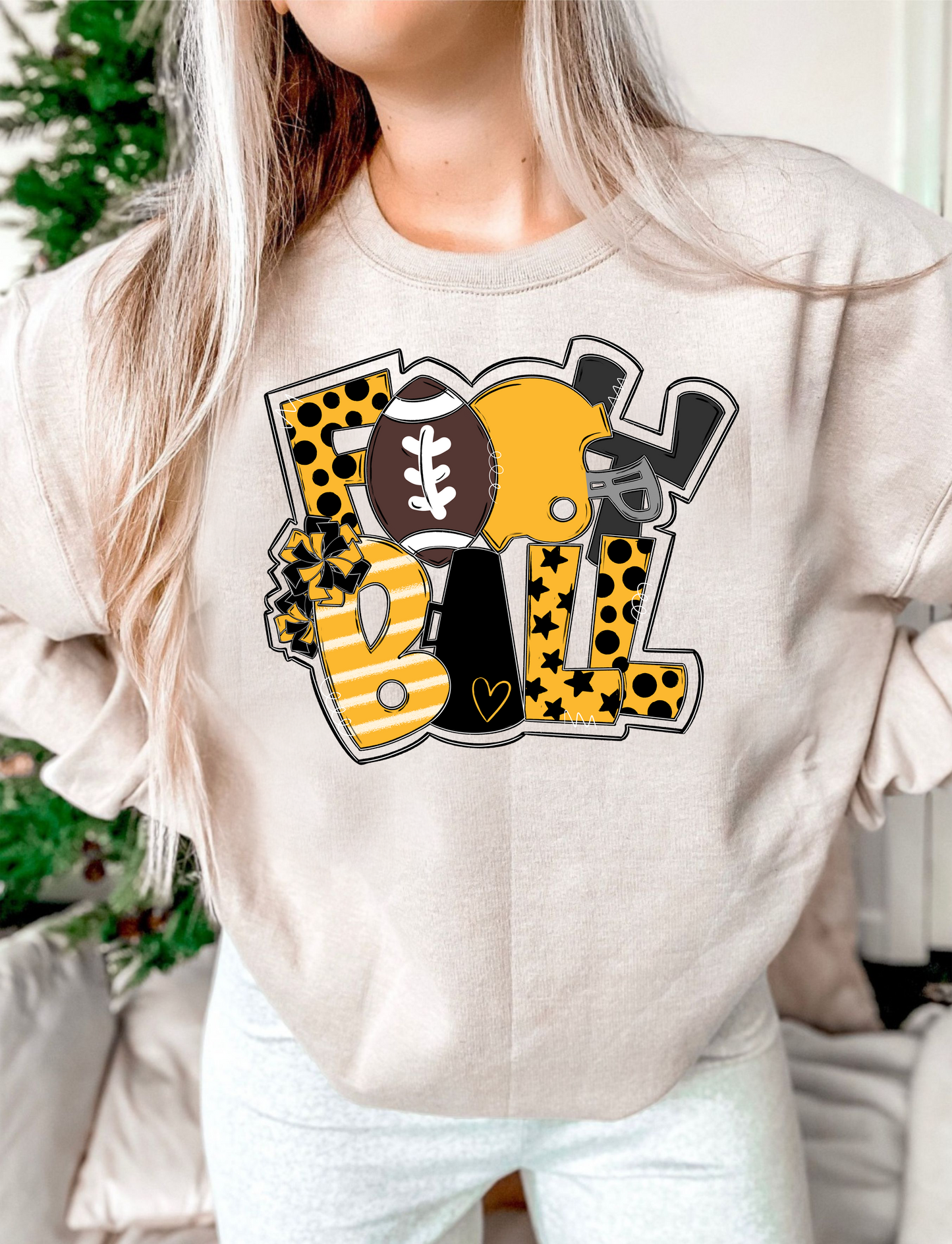 Football Word Art DTF Transfer Design Bev