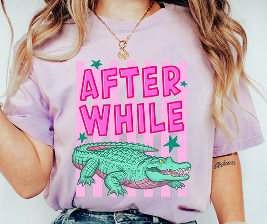 After while crocodile stripes DTF Transfer Design