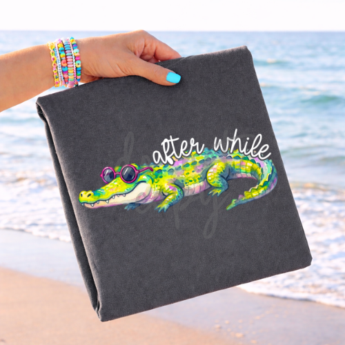 Later gator...After while croc white DTF Transfer Design