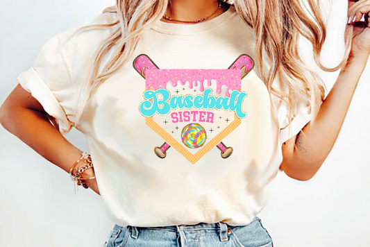 baseball sister drip DTF Transfer Design