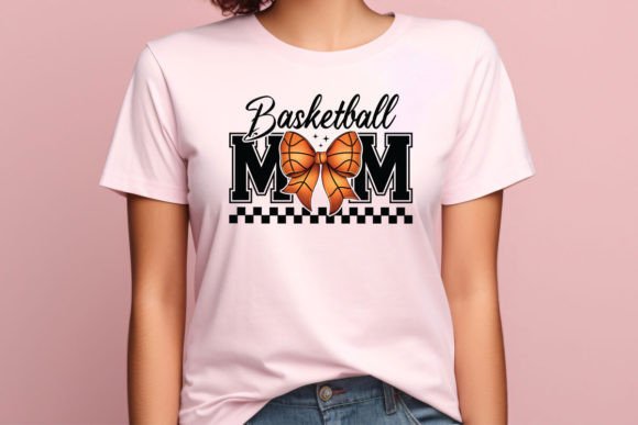 Basketball Mom with bow DTF Transfer Design