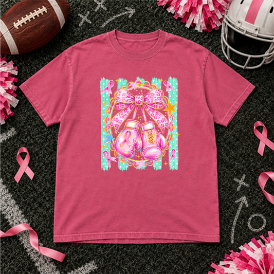 breast cancer  stripes and boxing gloves DTF Transfer Design