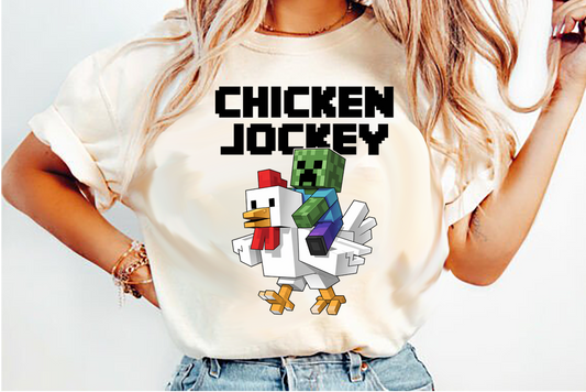 chicken Jockey 2 Minecraft  DTF Transfer Design