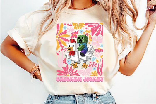 chicken Jockey Minecraft  DTF Transfer Design