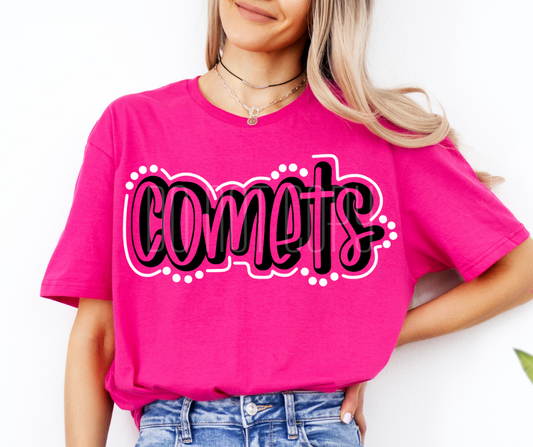 Comets Lines and Dots  DTF Transfer Design
