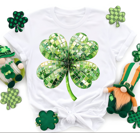 Disco Ball Shamrock DTF Transfer Design