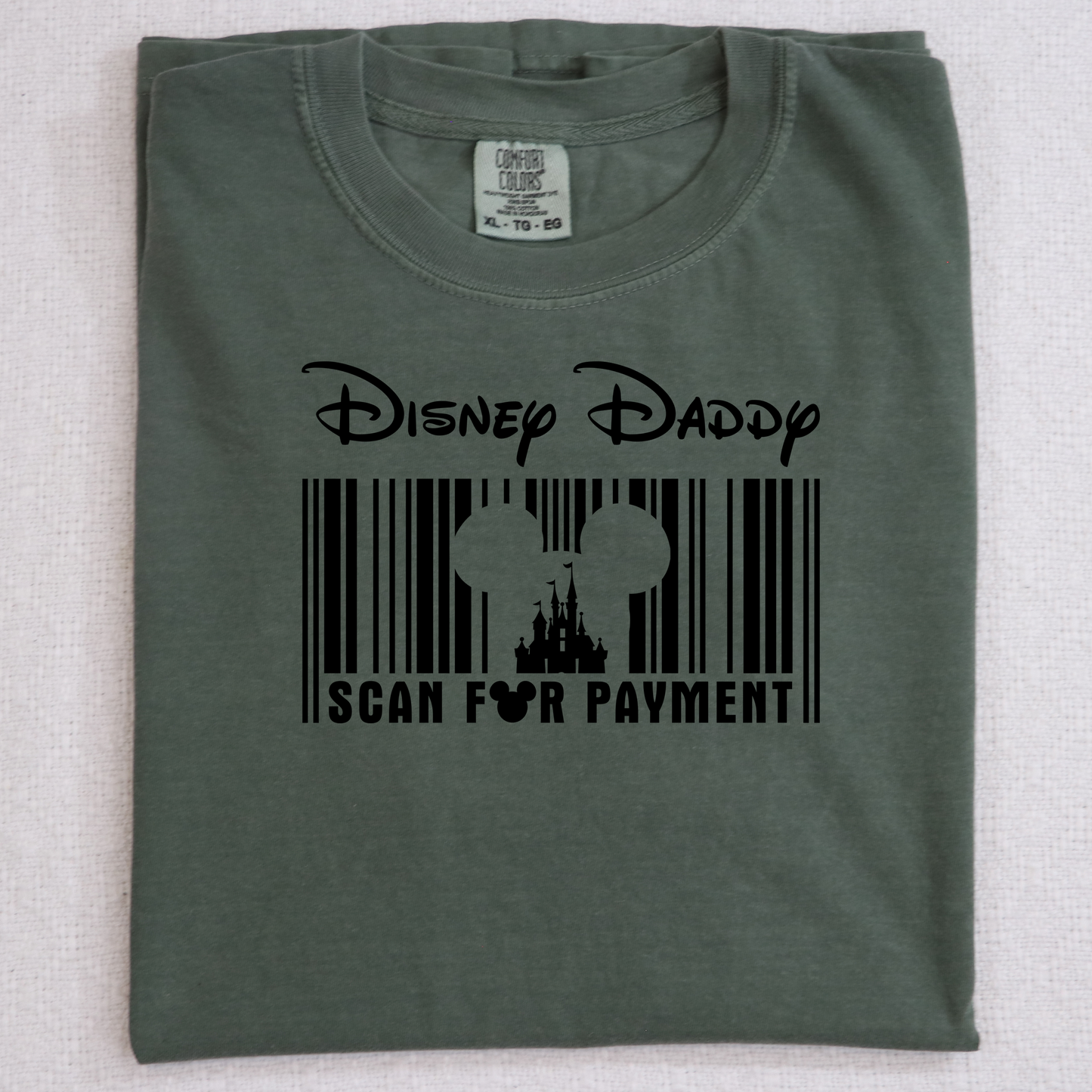 disney dad Scan for Payment black DTF Transfer Design
