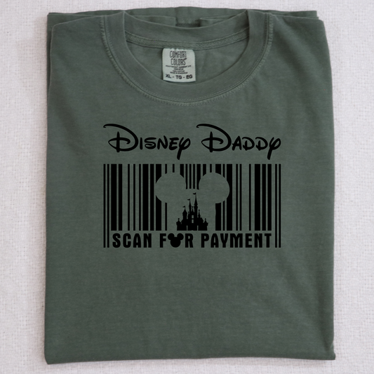 disney dad Scan for Payment black DTF Transfer Design