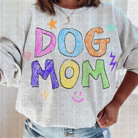 dog mom scribble art  DTF Transfer Design ozan