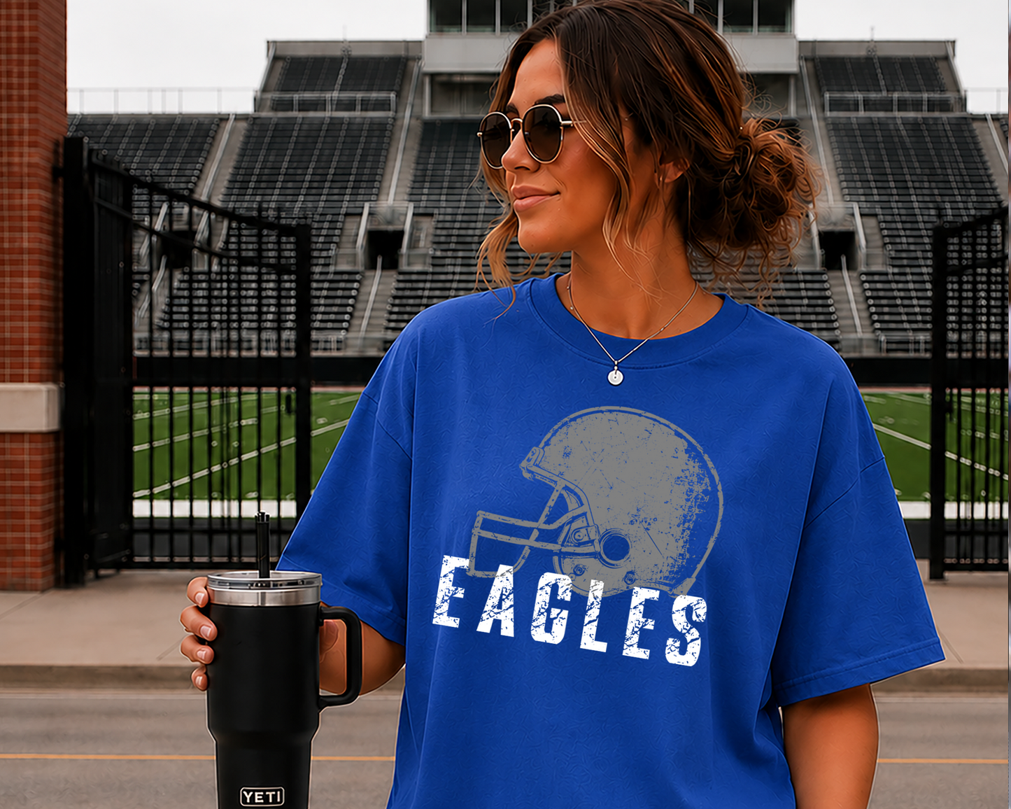 Mascot Grunge distressed football helmet DTF Transfer