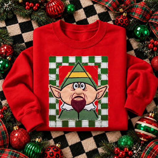 elf stitched border DTF Transfer Design
