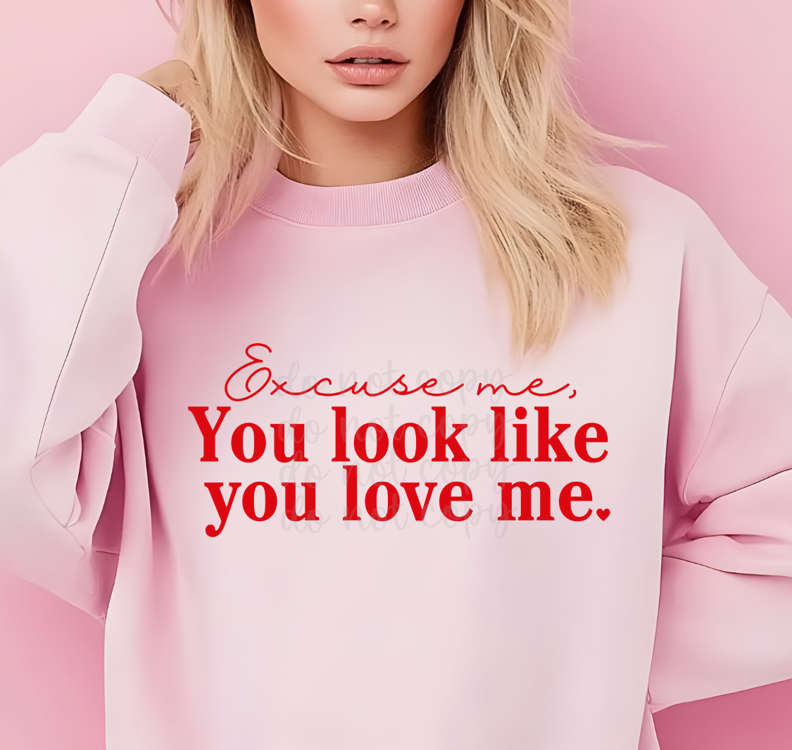 Excuse me you look like you love me DTF Transfer Design